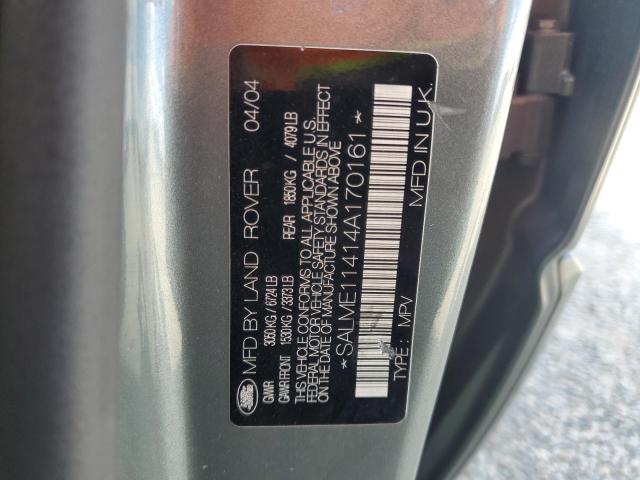 SALME11414A170161 - 2004 LAND RANGE ROVER HSE GRAY photo 13