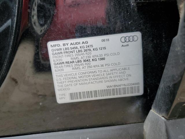 WA1BNAFY6J2204945 - 2018 AUDI Q5 PREMIUM PLUS BLACK photo 13