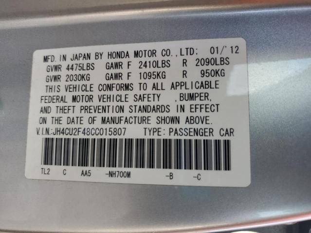 JH4CU2F48CC015807 - 2012 ACURA TSX Gümüş foto 12