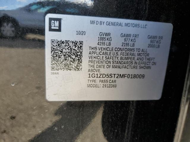 1G1ZD5ST2MF018009 - 2021 CHEVROLET MALIBU LT 黑色 照片 24