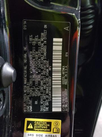 5TDJKRFH4ES009837 - 2014 TOYOTA HIGHLANDER XLE BLACK photo 12