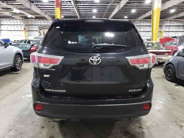5TDJKRFH4ES009837 - 2014 TOYOTA HIGHLANDER XLE BLACK photo 6
