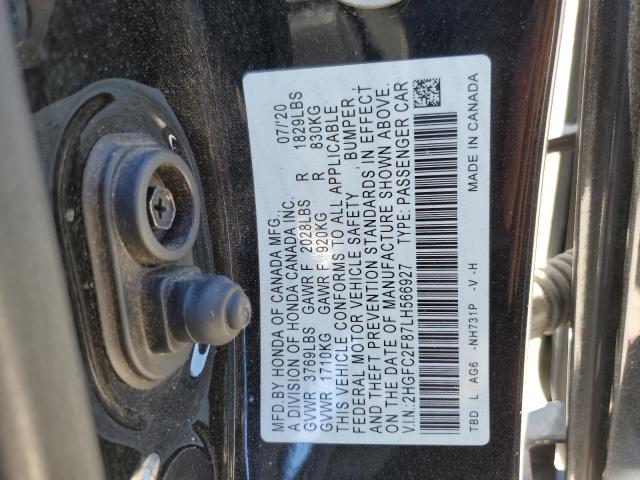 2HGFC2F87LH566927 - 2020 HONDA CIVIC SPORT 黑色 照片 13