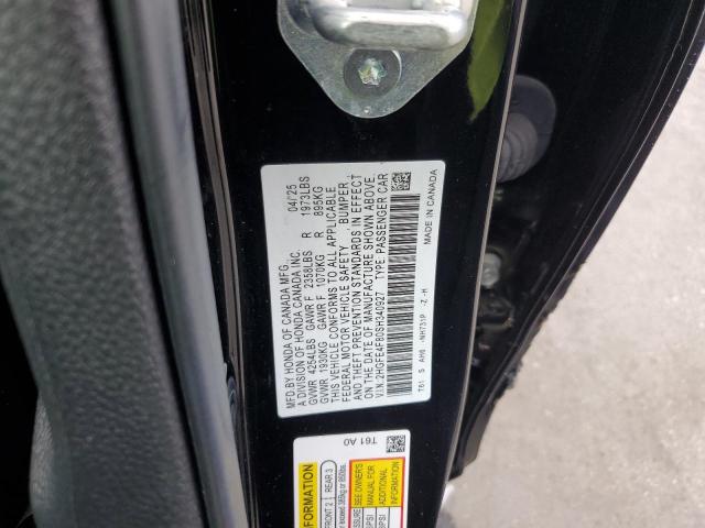 2HGFE4F80SH340927 - 2025 HONDA CIVIC SPORT 黑色 照片 12