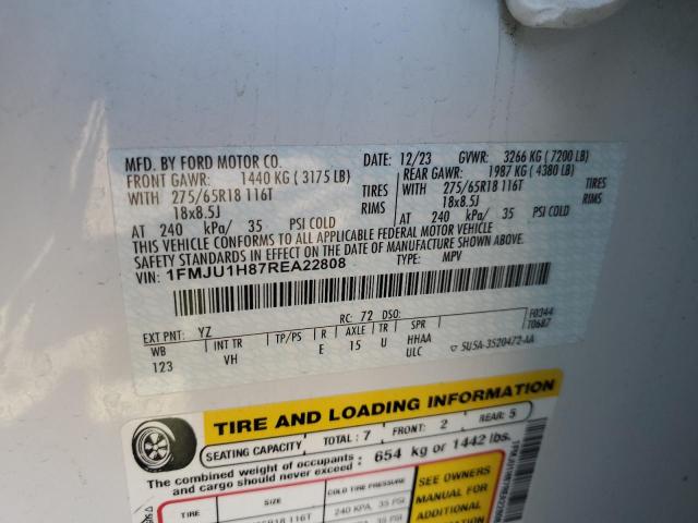 1FMJU1H87REA22808 - 2024 FORD EXPEDITION XLT WHITE photo 13