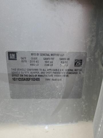 1G11C5SA0GF162435 - 2016 CHEVROLET MALIBU LIM LT 银色 照片 12