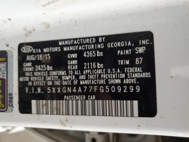 5XXGN4A77FG509299 - 2015 KIA OPTIMA EX 白色 照片 12