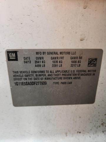 1G11E5SA3DF277939 - 2013 CHEVROLET MALIBU 2LT 白色 照片 12