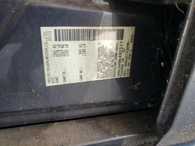 1N4AL2AP0BN492527 - 2011 NISSAN ALTIMA BASE BLUE photo 12