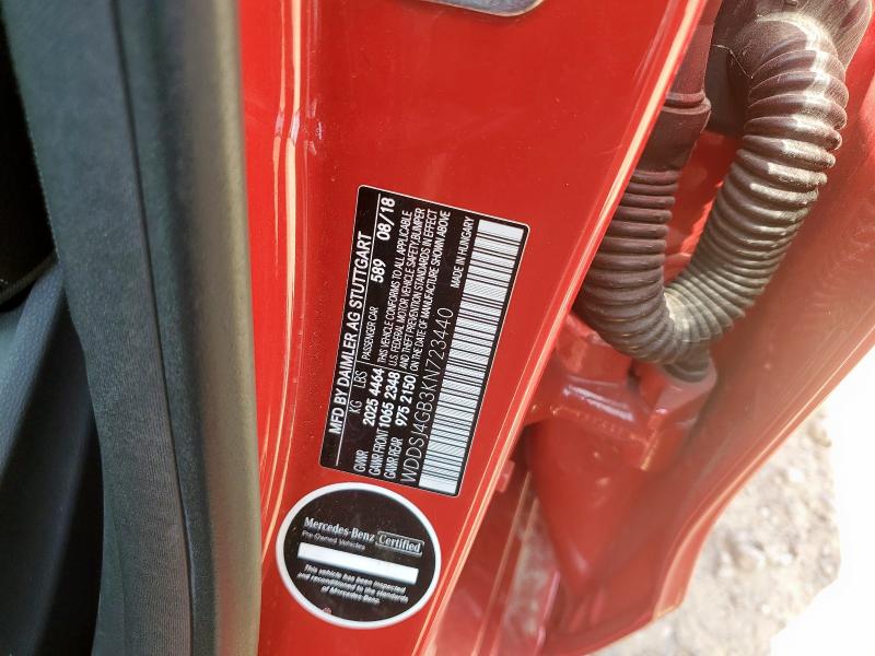 WDDSJ4GB3KN723440 - 2019 MERCEDES-BENZ CLA 250 4MATIC RED photo 12