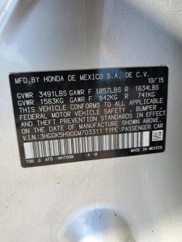 3HGGK5H90GM703311 - 2016 HONDA FIT EX ვერცხლისფერი ფოტო 12