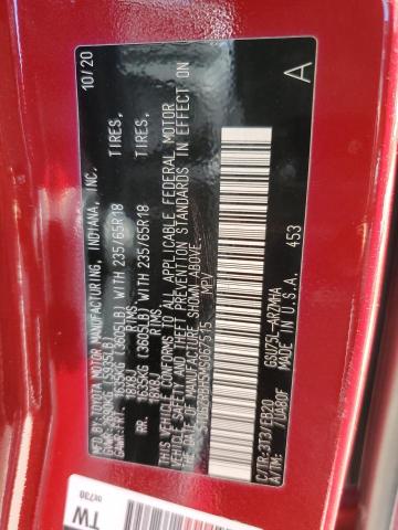 5TDGZRBH5MS067515 - 2021 TOYOTA HIGHLANDER XLE წითელი ფოტო 13