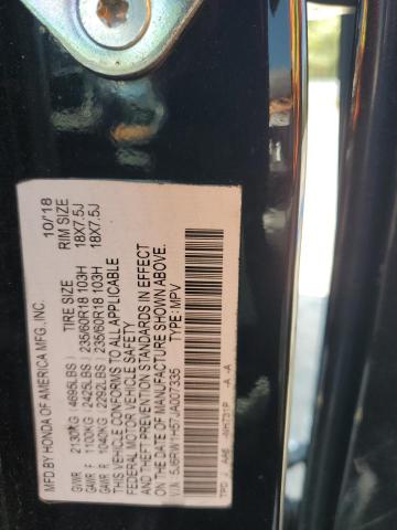 5J6RW1H57JA007335 - 2018 HONDA CR-V EX BLACK photo 13