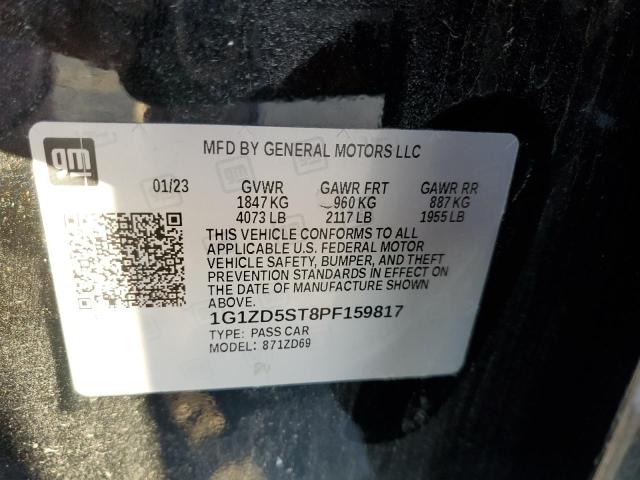 1G1ZD5ST8PF159817 - 2023 CHEVROLET MALIBU LT 黑色 照片 13