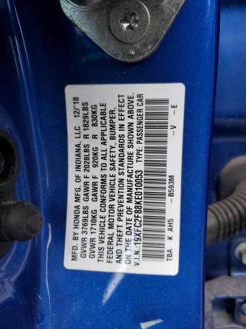 19XFC2F88KE010053 - 2019 HONDA CIVIC SPORT 蓝色 照片 13