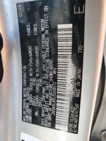 JTEBU5JR5J5608572 - 2018 TOYOTA 4RUNNER SR5/SR5 PREMIUM SILVER photo 14