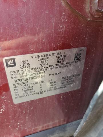 1GKKNULS7HZ286469 - 2017 GMC ACADIA SLT-1 RED photo 13