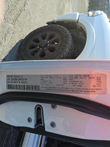 3C6UR5FL2MG632108 - 2021 RAM 2500 LARAMIE Սպիտակ լուսանկար 12