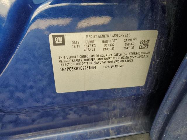 1G1PC5SH3C7231694 - 2012 CHEVROLET CRUZE LS BLUE photo 13