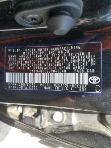 5YFS4RCE8LP040040 - 2020 TOYOTA COROLLA SE BLACK photo 13