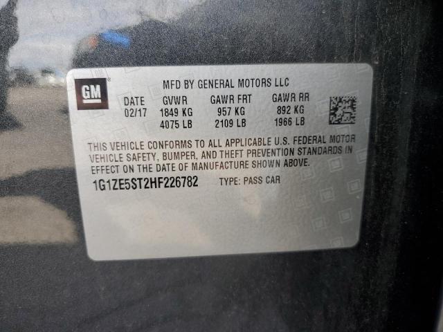 1G1ZE5ST2HF226782 - 2017 CHEVROLET MALIBU LT GRAY photo 12