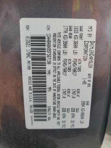 1D4HB48N95F567190 - 2005 DODGE DURANGO SLT GRAY photo 13