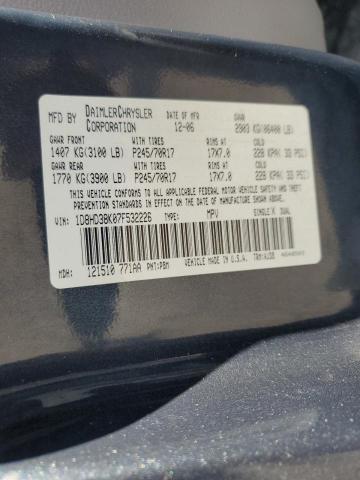 1D8HD38K07F532226 - 2007 DODGE DURANGO SXT GRAY photo 13