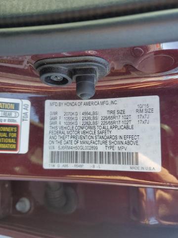 5J6RM4H50GL002899 - 2016 HONDA CR-V EX MAROON photo 13