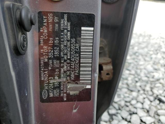 KMHCT4AE4DU508536 - 2013 HYUNDAI ACCENT GLS GRAY photo 12