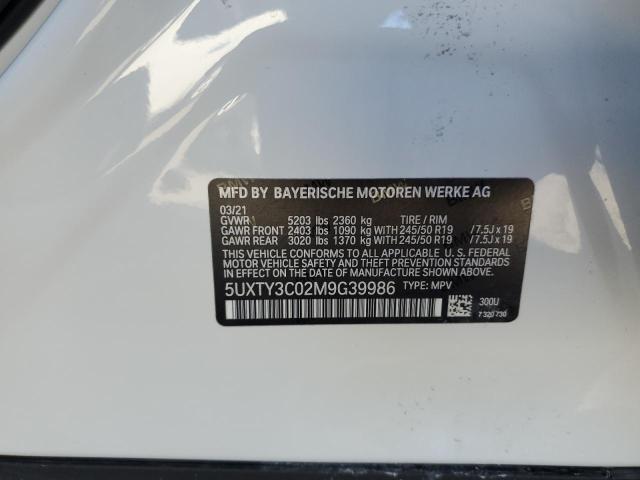 5UXTY3C02M9G39986 - 2021 BMW X3 SDRIVE30I WHITE photo 13