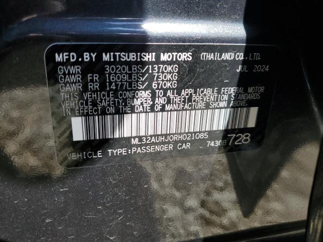 ML32AUHJ0RH021085 - 2024 MITSUBISHI MIRAGE ES GRAY photo 12