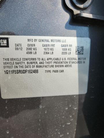 1G11F5SR9DF162488 - 2013 CHEVROLET MALIBU 2LT GRAY photo 12