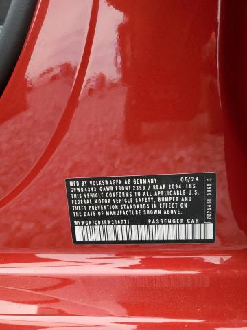 WVWGA7CD4RW216771 - 2024 VOLKSWAGEN GTI S RED photo 13