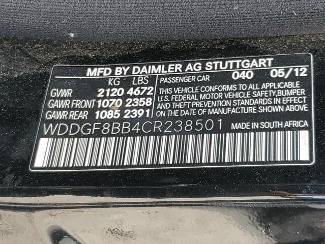 WDDGF8BB4CR238501 - 2012 MERCEDES-BENZ C 300 4MATIC BLACK photo 12