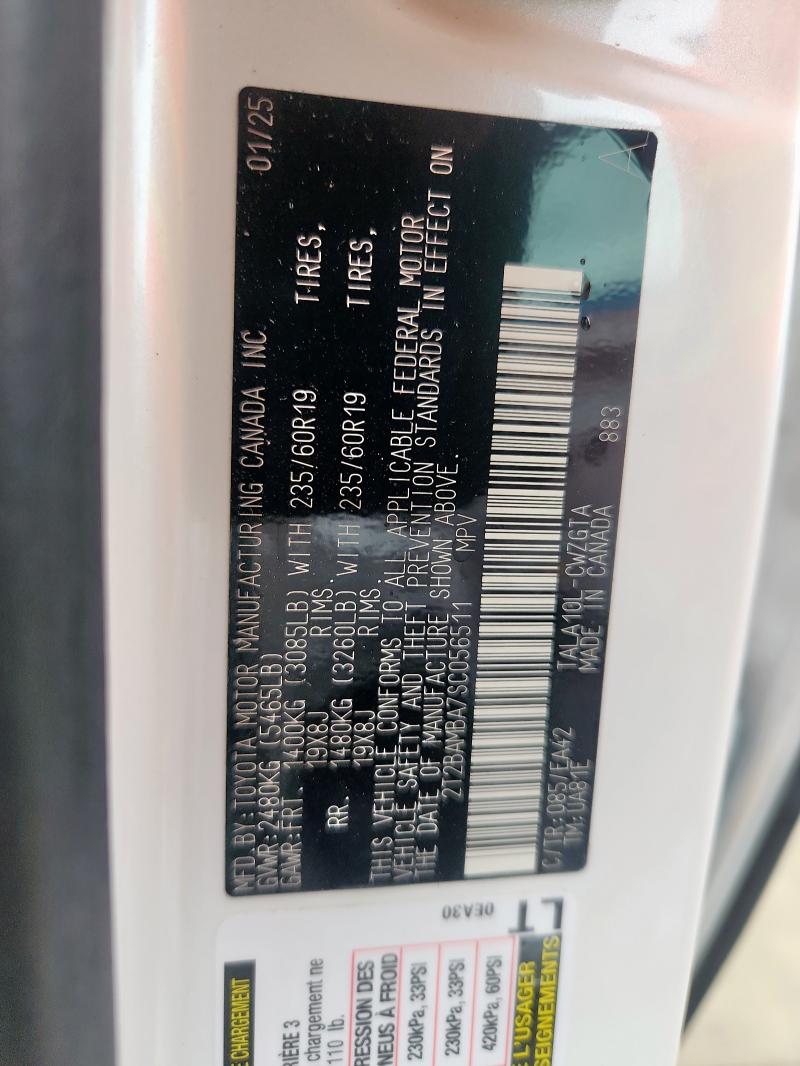 2T2BAMBA7SC056511 - 2025 LEXUS RX 350 BASE Ақ фото 14