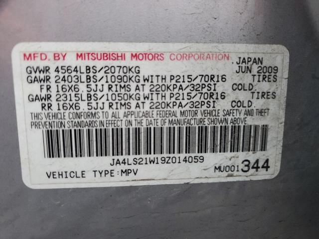 JA4LS21W19Z014059 - 2009 MITSUBISHI OUTLANDER ES GRAY photo 13