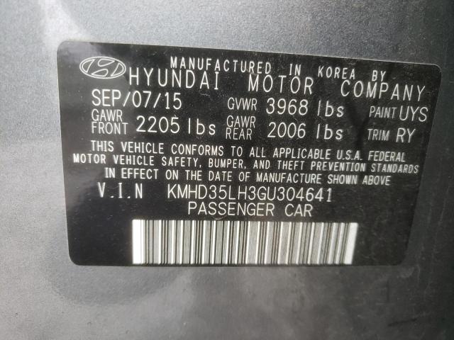 KMHD35LH3GU304641 - 2016 HYUNDAI ELANTRA GT GRAY photo 13