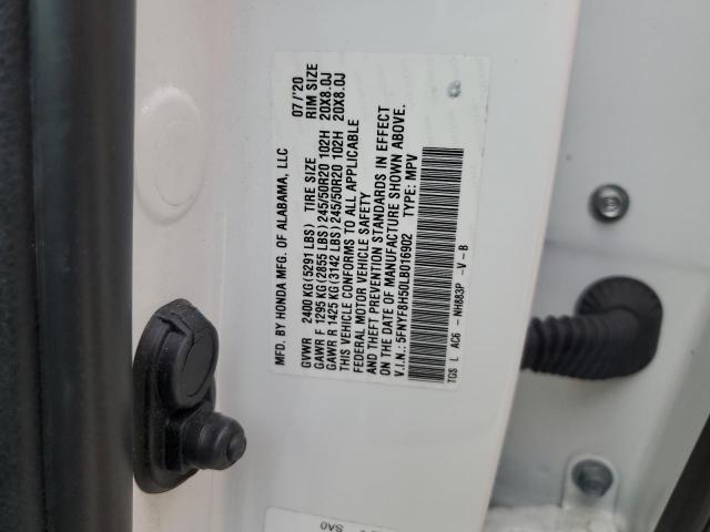 5FNYF8H50LB016902 - 2020 HONDA PASSPORT EXL أبيض صورة 13