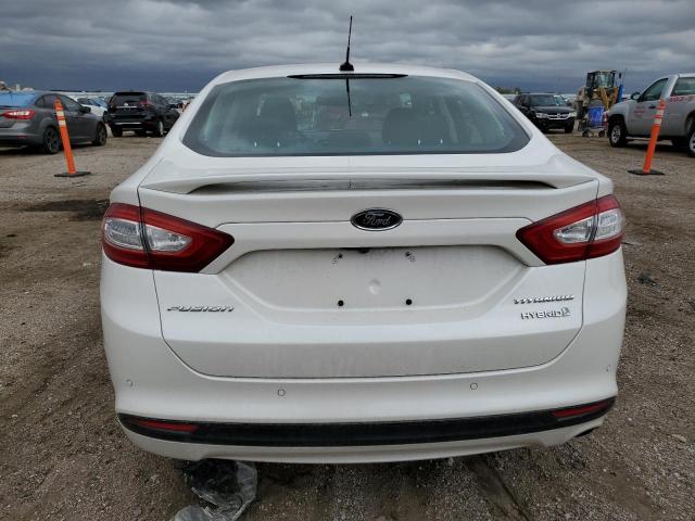 3FA6P0RU8DR292634 - 2013 FORD FUSION TITANIUM HEV WHITE photo 6