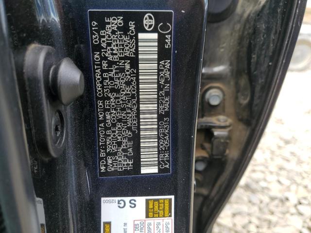 JTDEPRAEXLJ026412 - 2020 TOYOTA COROLLA LE 黑色 照片 12