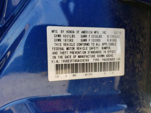 19UDE2F38GA006098 - 2016 ACURA ILX BASE WATCH PLUS BLUE photo 12