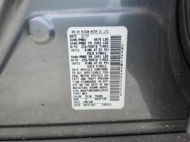 JN8AT2MV4HW022934 - 2017 NISSAN ROGUE S 灰色 照片 13