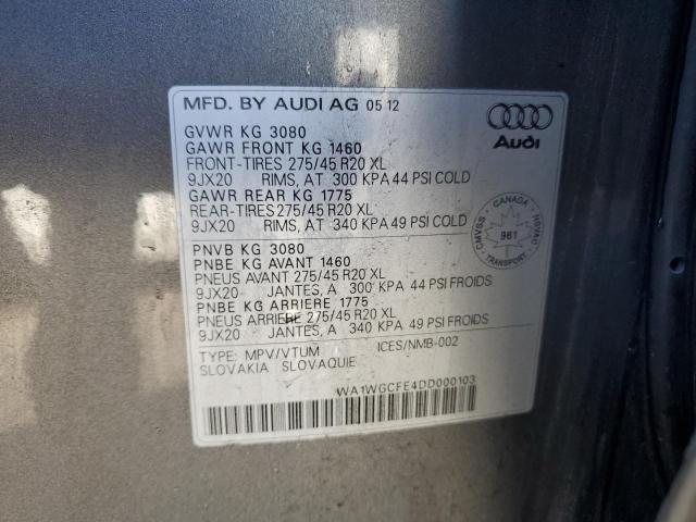 WA1WGCFE4DD000103 - 2013 AUDI Q7 PRESTIGE Boz foto 13