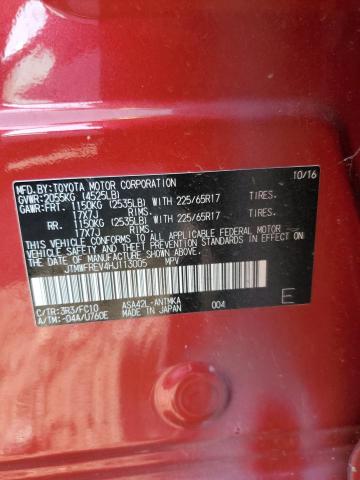 JTMWFREV4HJ113005 - 2017 TOYOTA RAV4 XLE RED photo 13