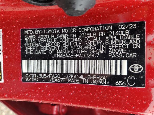 JTNABAAE5PA002907 - 2023 TOYOTA GR COROLLA CORE RED photo 12