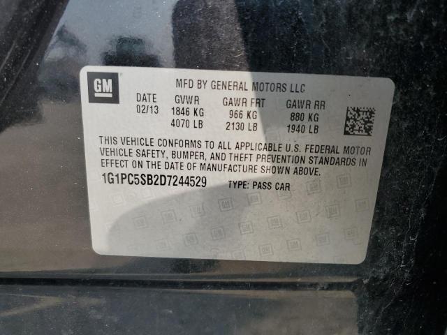 1G1PC5SB2D7244529 - 2013 CHEVROLET CRUZE LT 黑色 照片 12