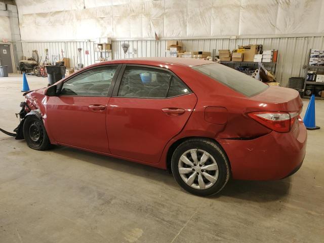 2T1BURHE0GC516814 - 2016 TOYOTA COROLLA L RED photo 2