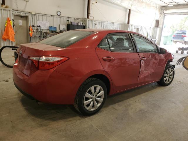 2T1BURHE0GC516814 - 2016 TOYOTA COROLLA L RED photo 3
