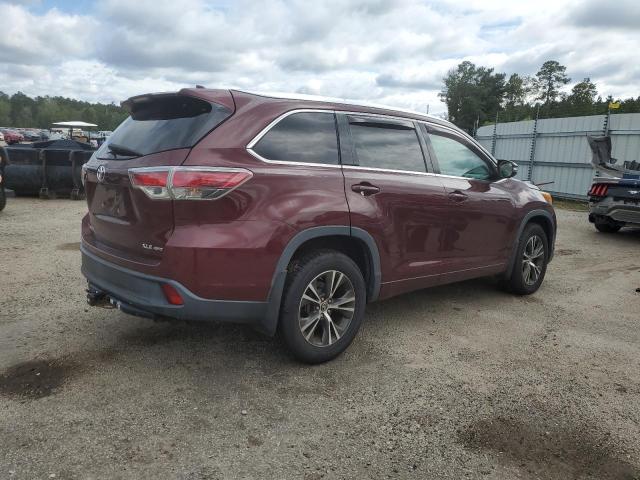 5TDJKRFH0GS239300 - 2016 TOYOTA HIGHLANDER XLE RED photo 3