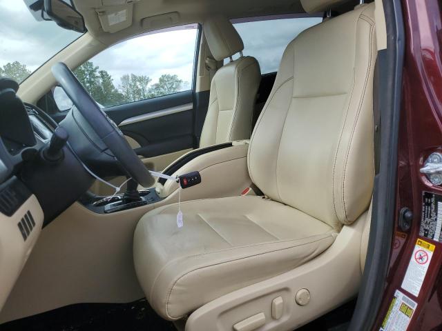 5TDJKRFH0GS239300 - 2016 TOYOTA HIGHLANDER XLE RED photo 7